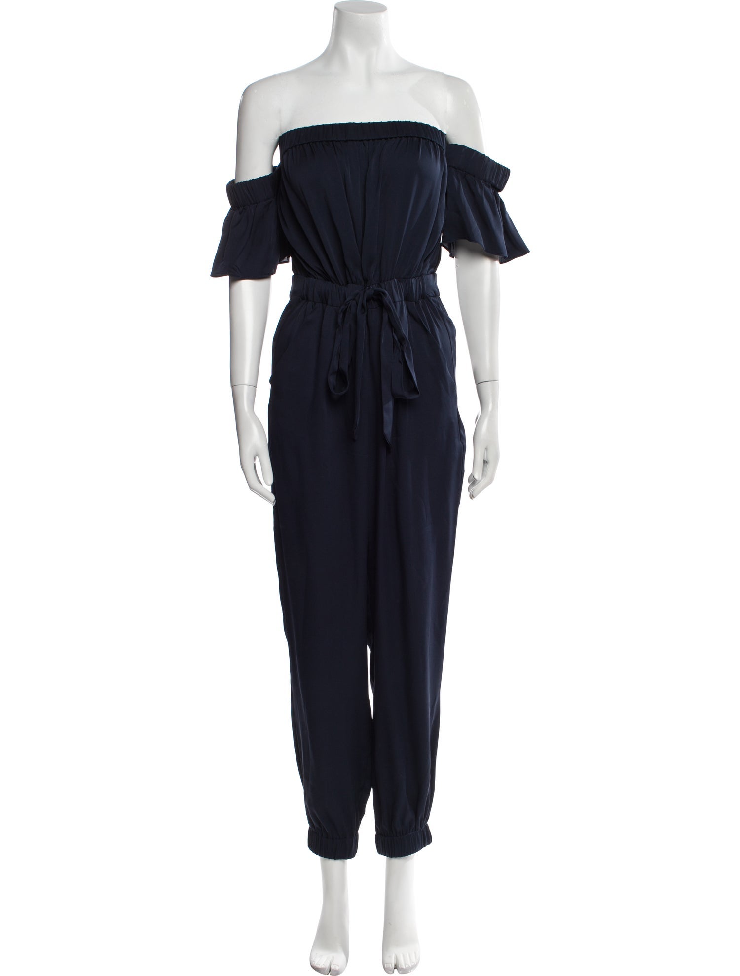 Milly Silk Off-The-Shoulder Jumpsuit