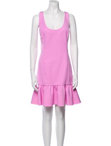 Pre-owned Milly Scoop Neck Mini Dress In Pink