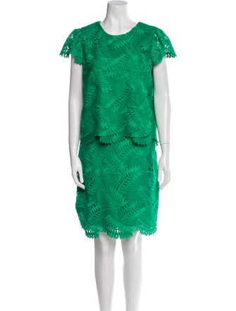 Milly Lace Pattern Eyelet Trim Skirt Set