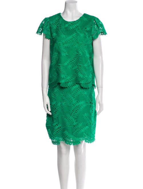 Milly Lace Pattern Eyelet Trim Skirt Set