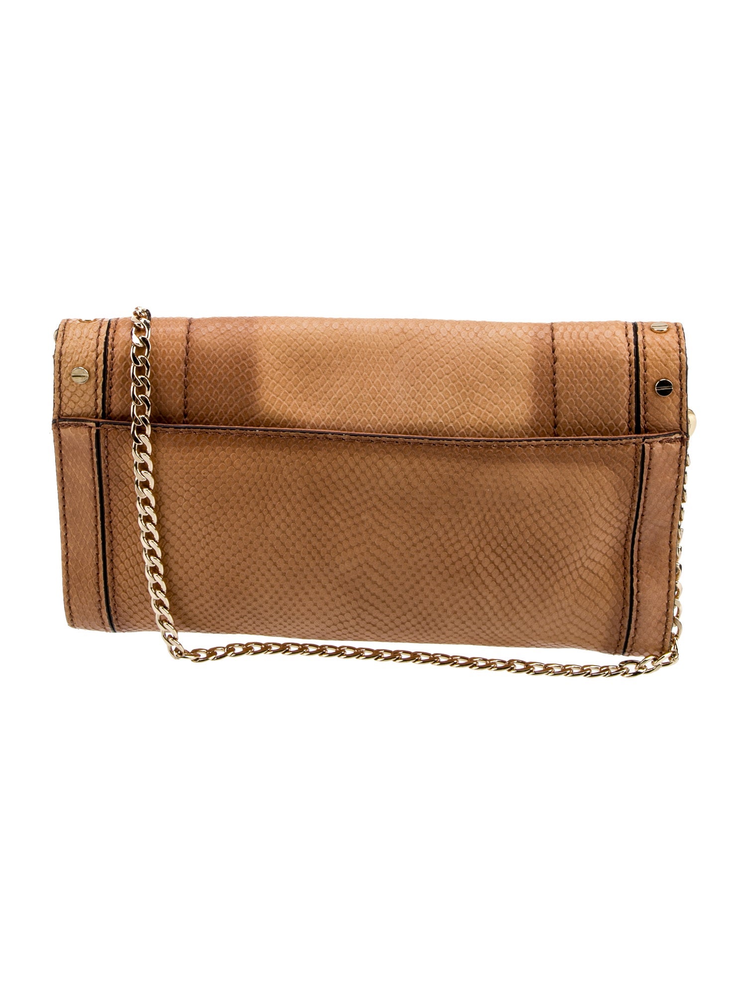Milly Embossed Leather Clutch