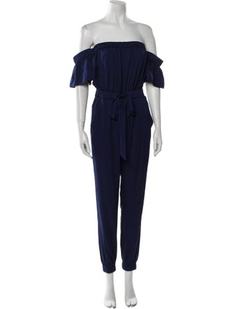 Milly Silk Off-The-Shoulder Jumpsuit