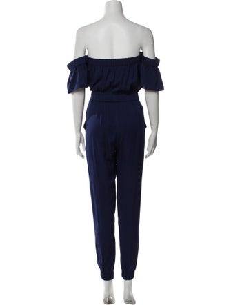 Milly Silk Off-The-Shoulder Jumpsuit