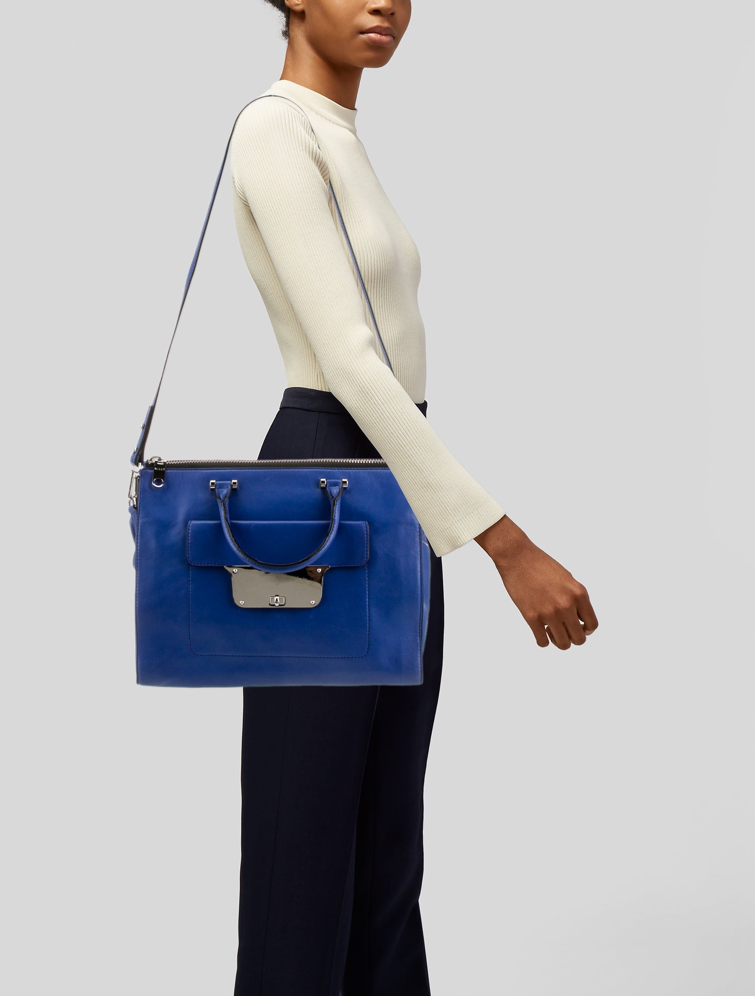 Milly Leather Top Handle Bag