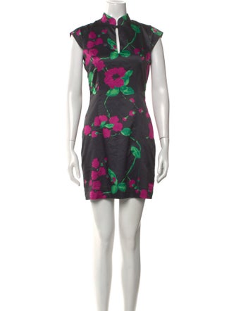 Milly Floral Print Mini Dress