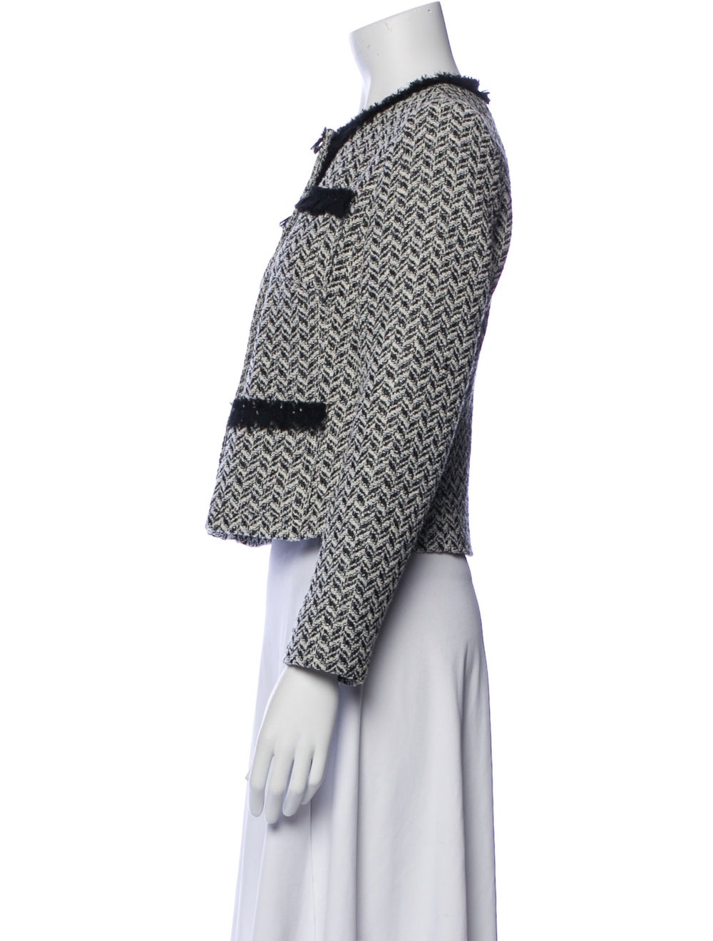 Milly Evening Jacket Printed Collarless Slit Pock… - image 2