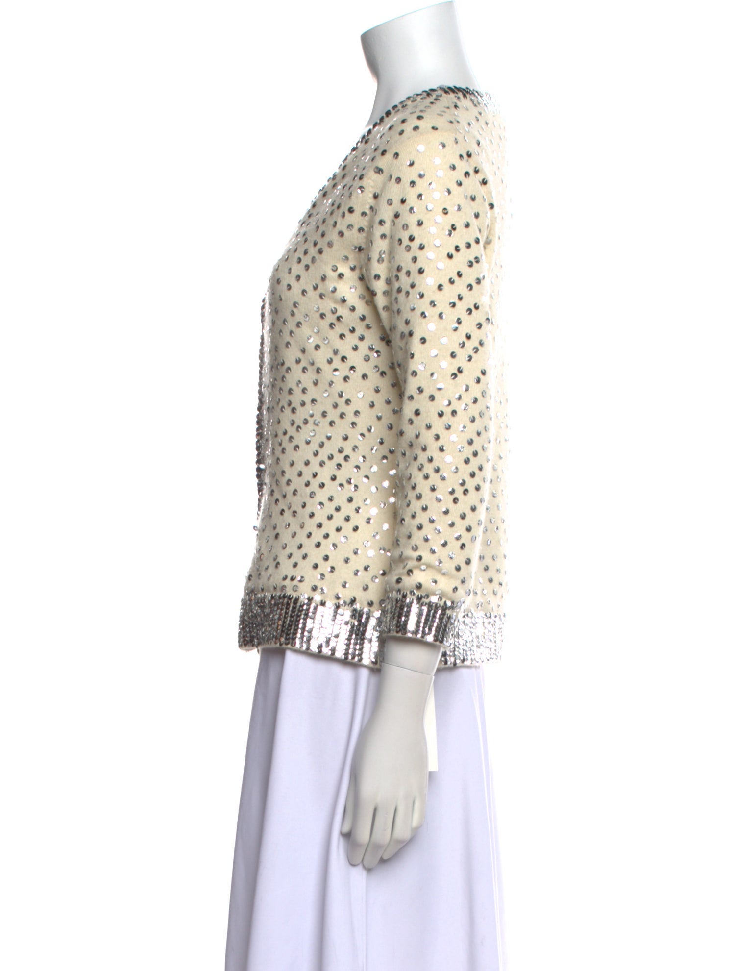 Milly Colorblock Pattern V-Neck Sweater