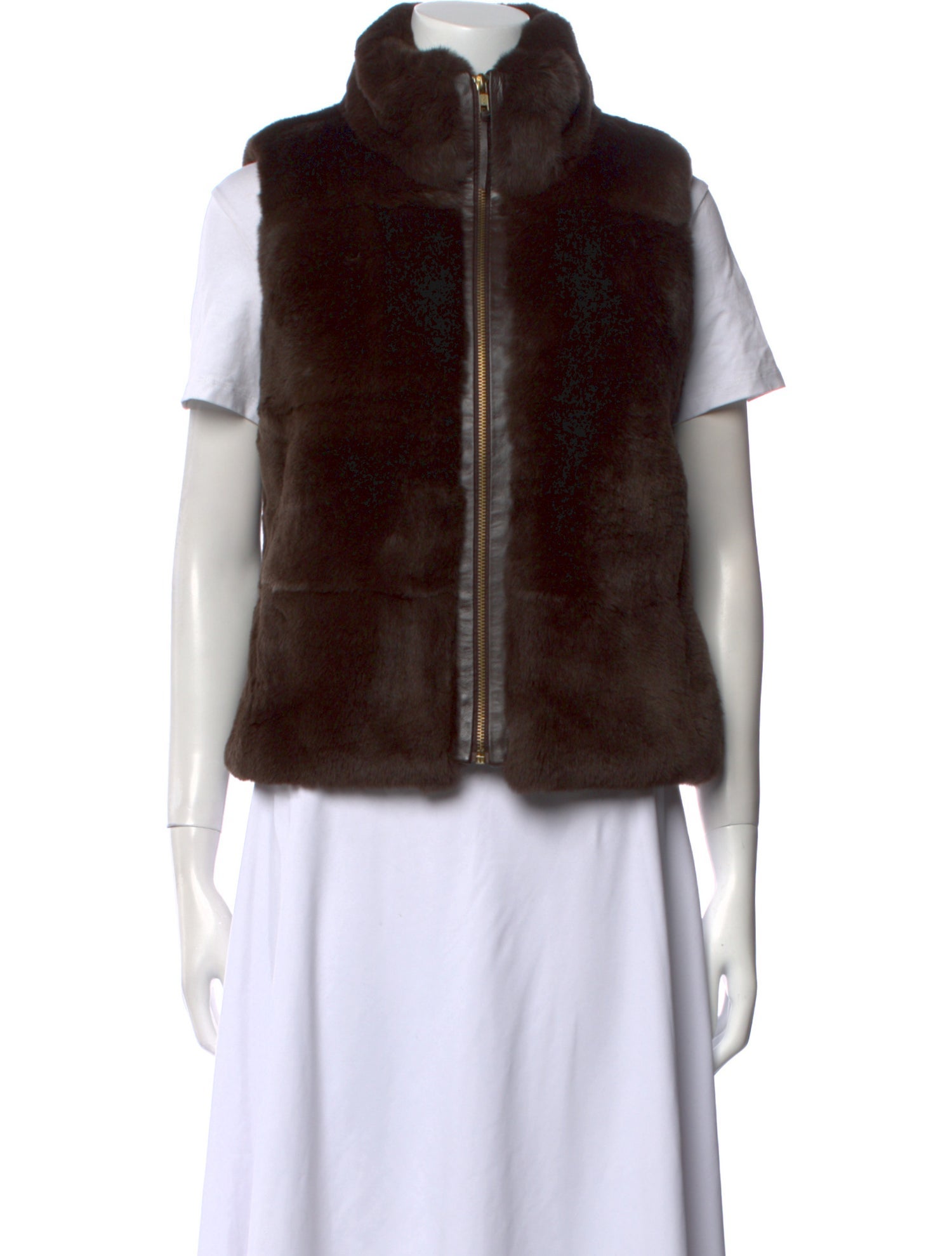 Milly Fur Mock Neck Sweater