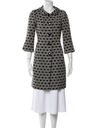 Milly Wool Printed Trench Coat