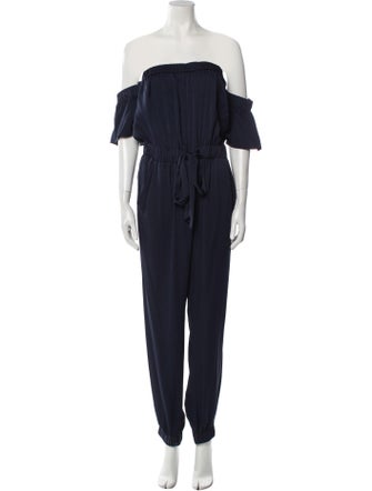 Milly Silk Off-The-Shoulder Jumpsuit