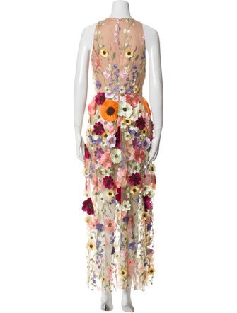 Milly Floral Print Long Dress