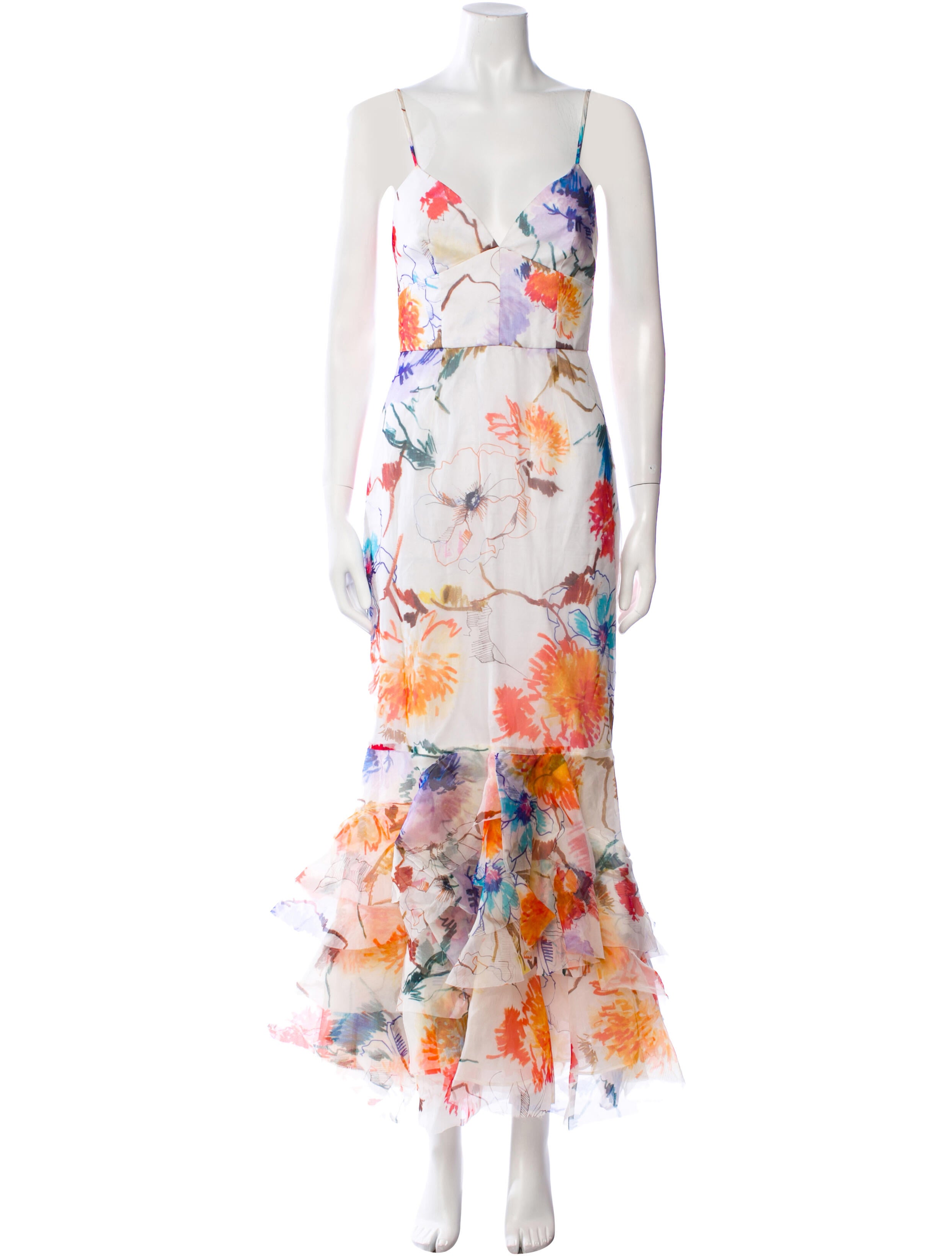 Milly Floral Print Long Dress
