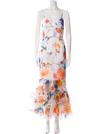 Milly Floral Print Long Dress