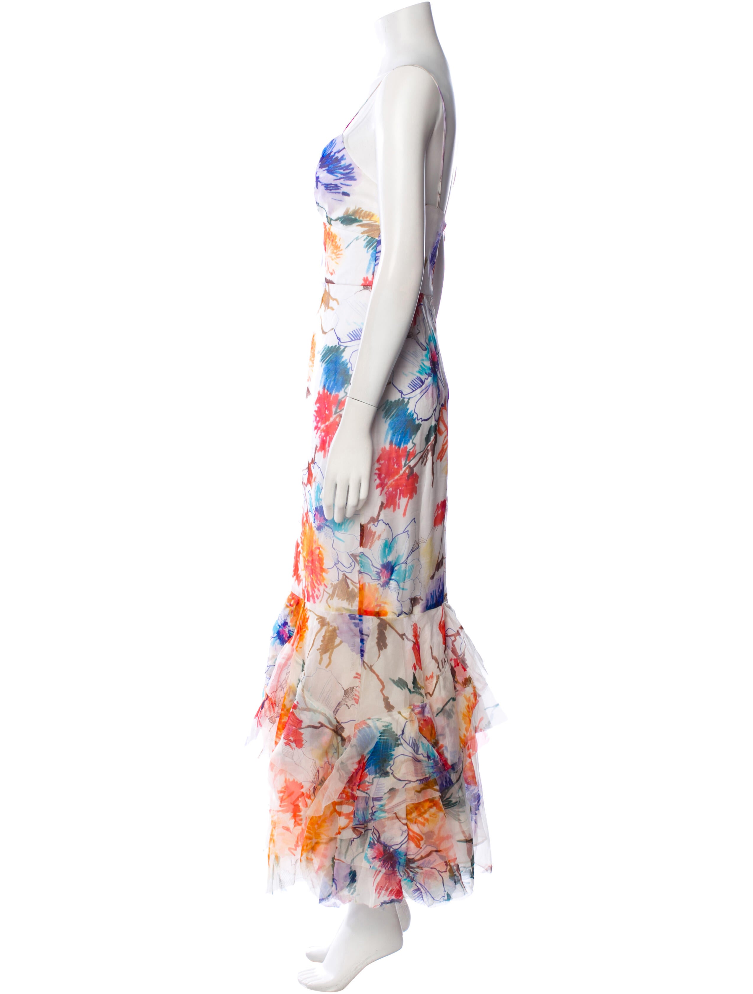 Milly Floral Print Long Dress