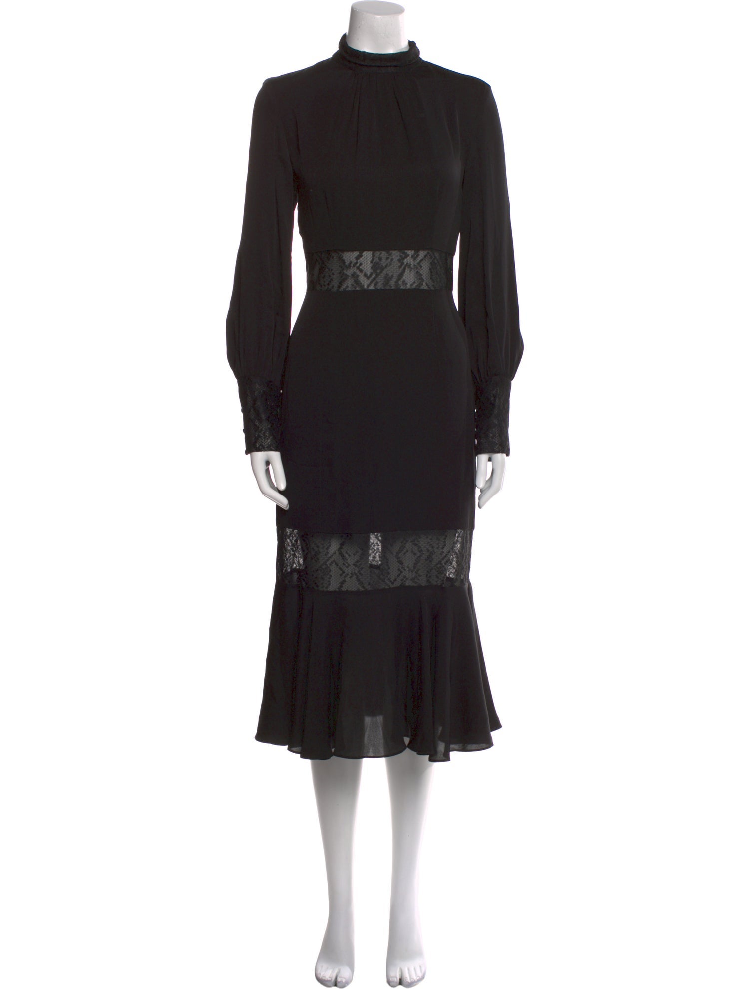 Milly Mock Neck Midi Length Dress