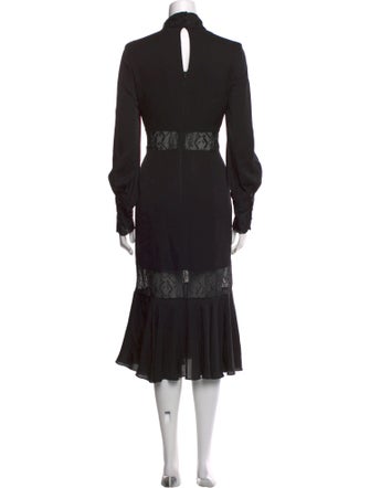 Milly Mock Neck Midi Length Dress