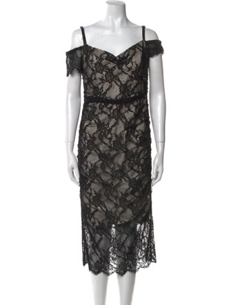 Milly Lace Pattern Midi Length Dress