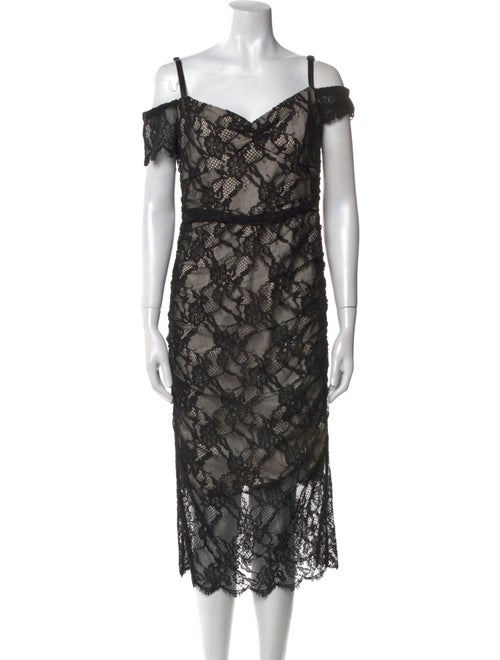 Milly Lace Pattern Midi Length Dress