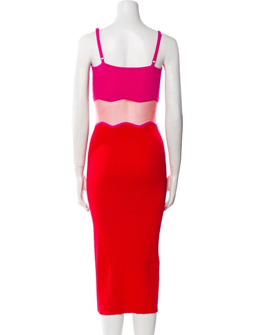 Milly Colorblock Pattern Midi Length Dress