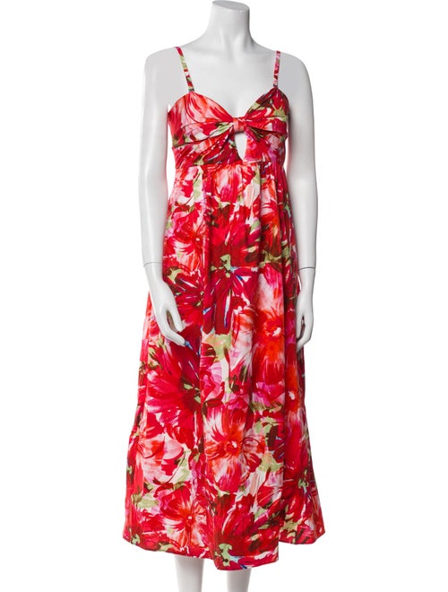 Milly Floral Print Midi Length Dress