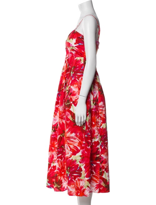 Milly Floral Print Midi Length Dress