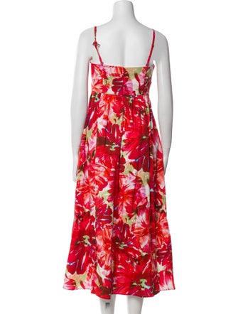 Milly Floral Print Midi Length Dress
