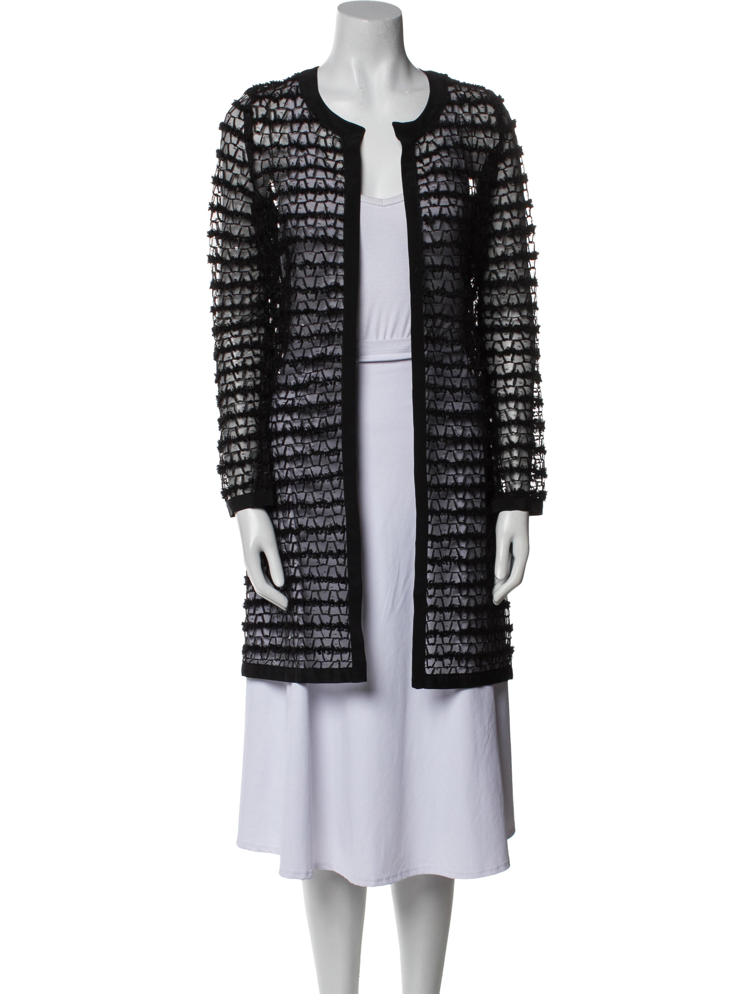 Milly Lace Pattern Open Front Sweater