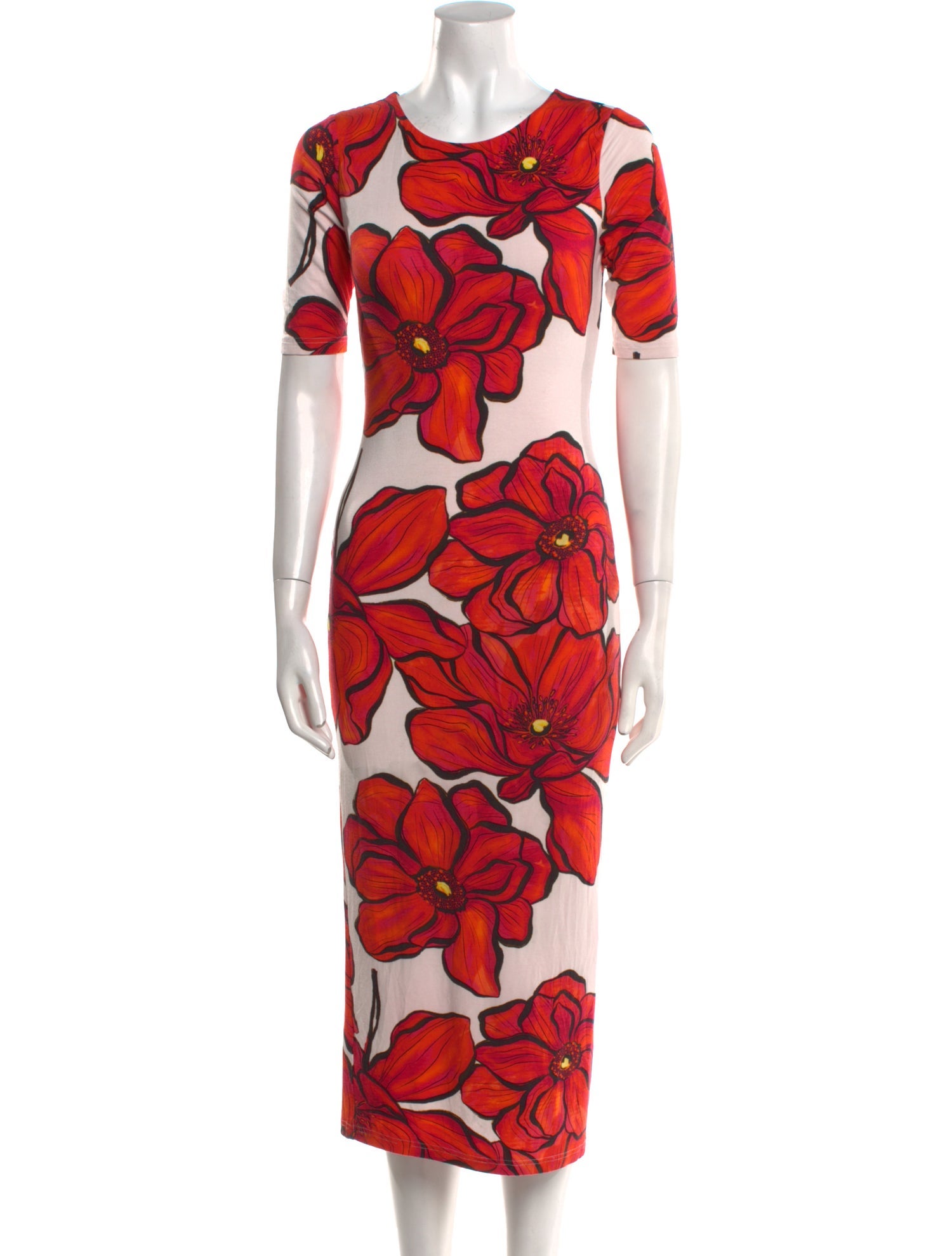 Milly Floral Print Midi Length Dress