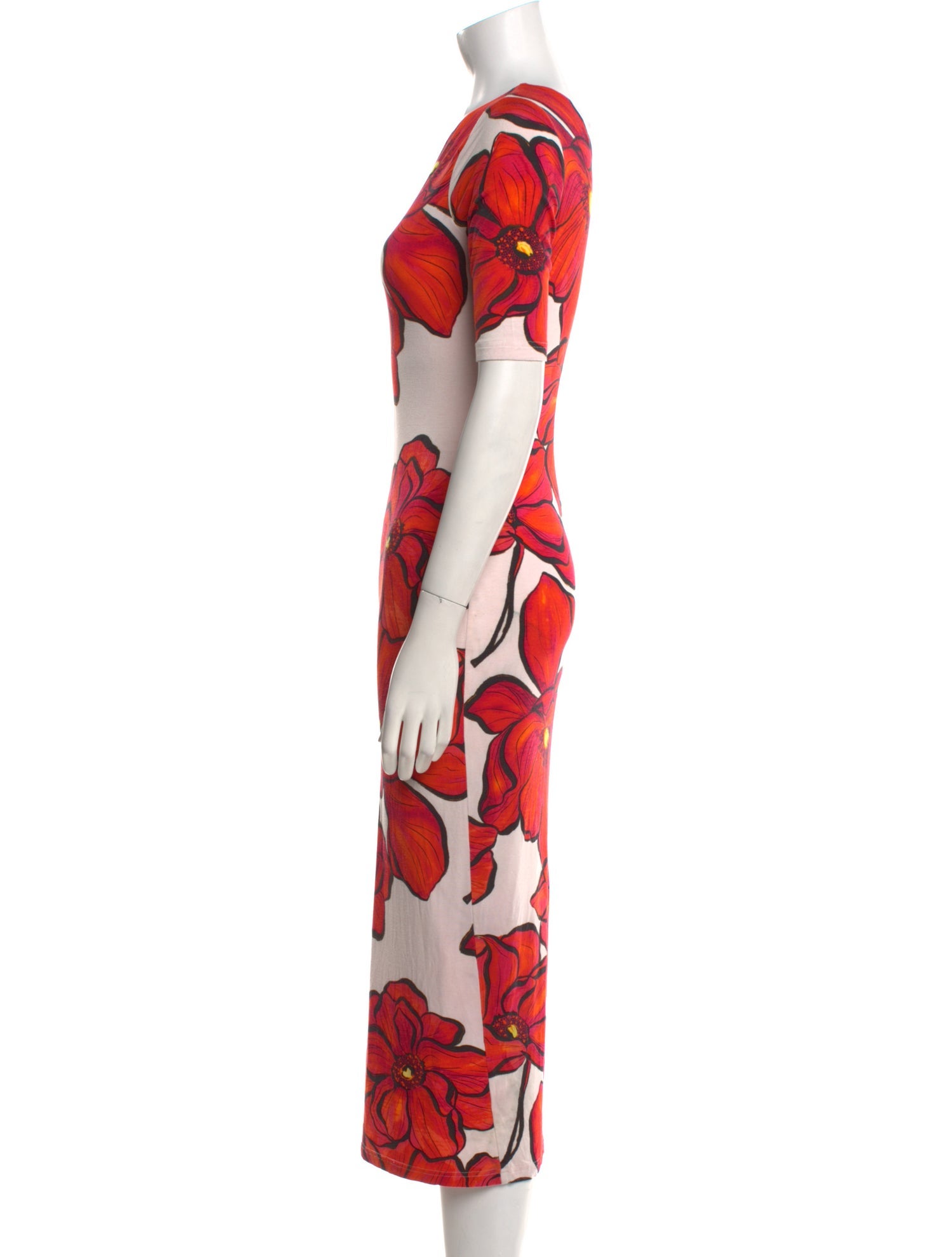 Milly Floral Print Midi Length Dress