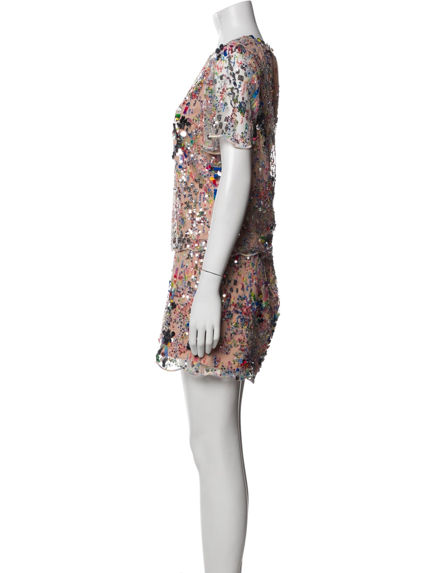 Milly Mesh Accents Skirt Set