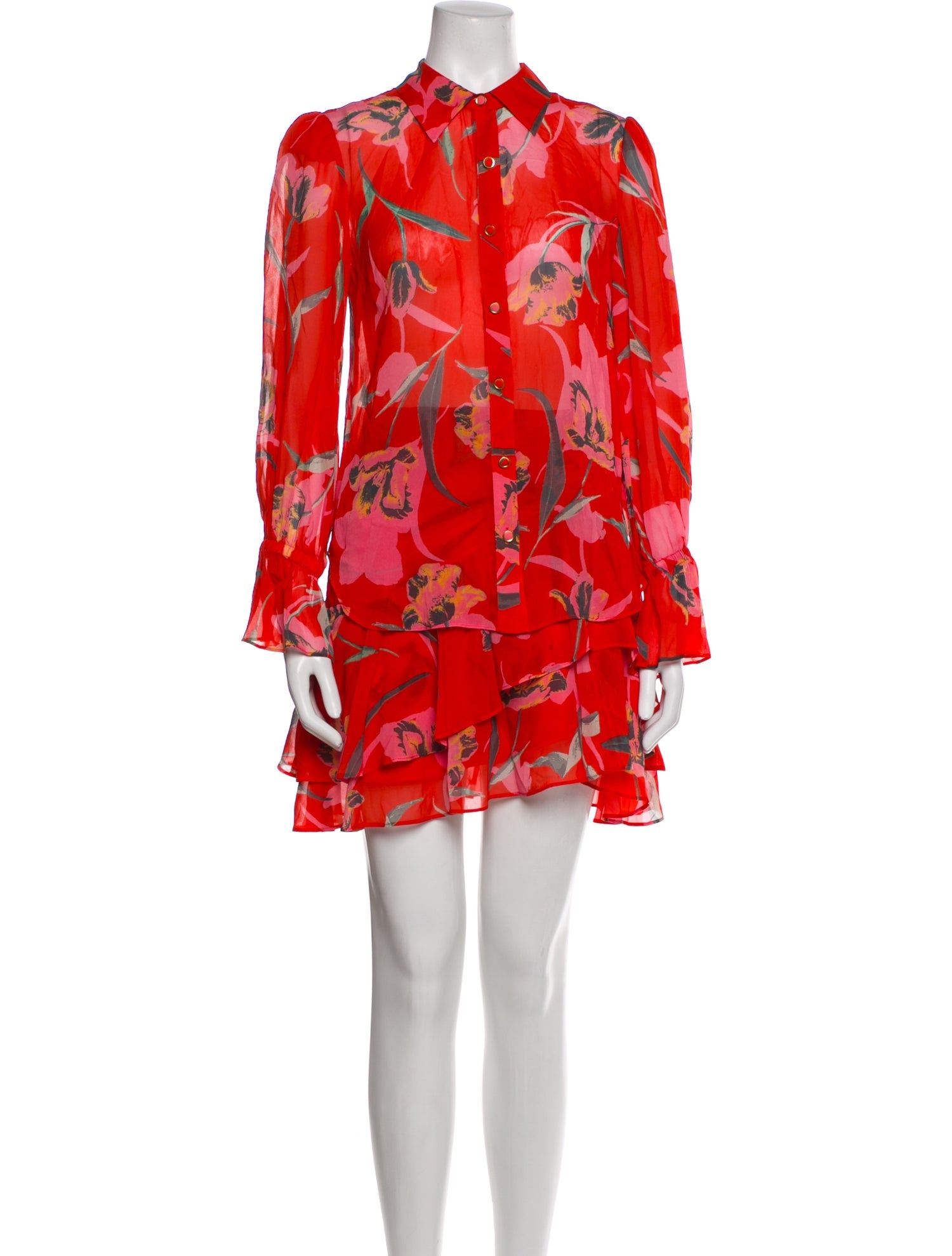 Milly Floral Print Ruffle Embellishment Skirt Set