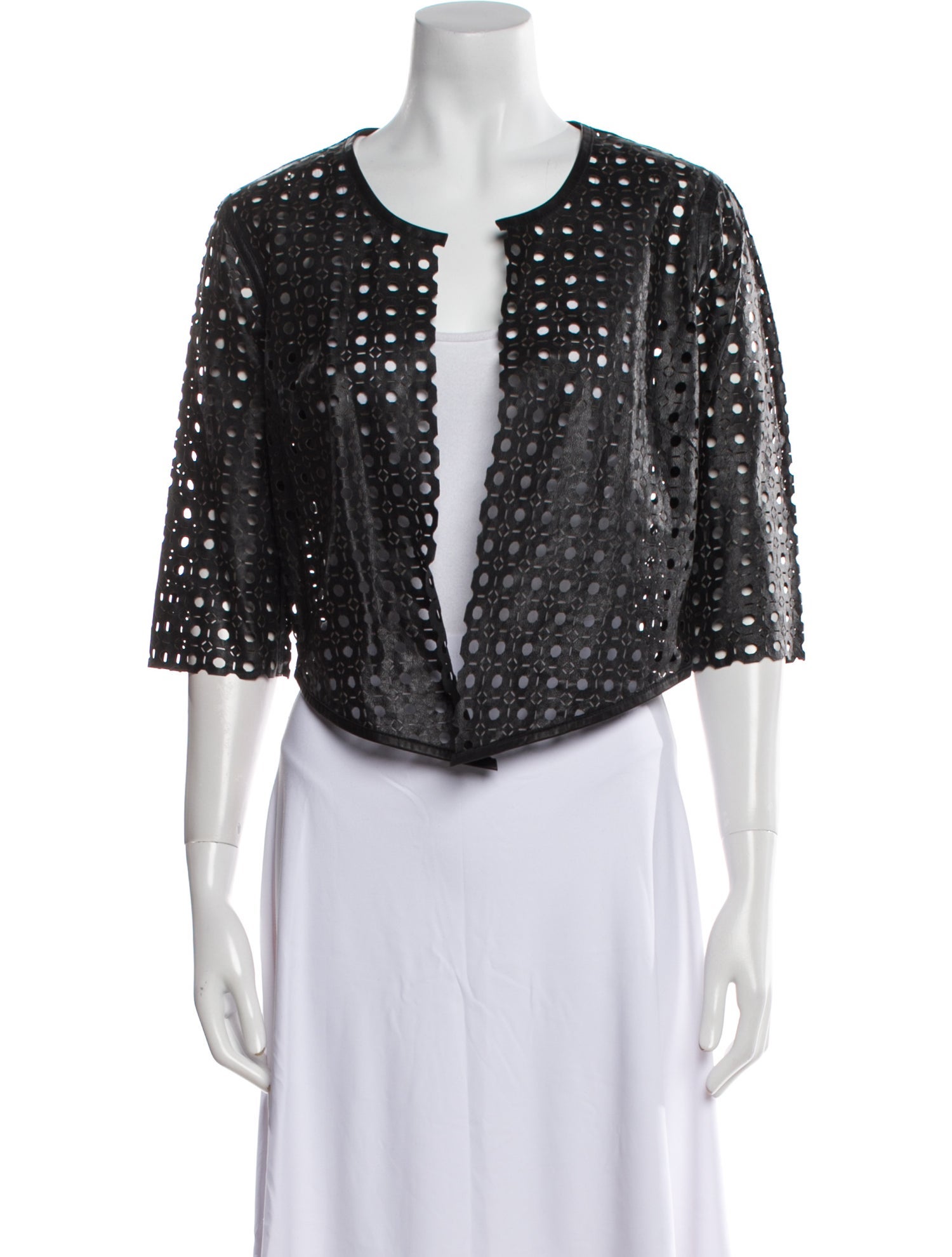 Milly Leather Printed Evening Jacket