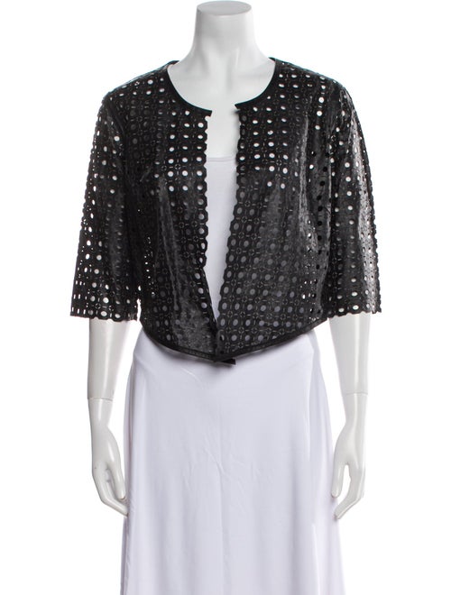 Milly Leather Printed Evening Jacket