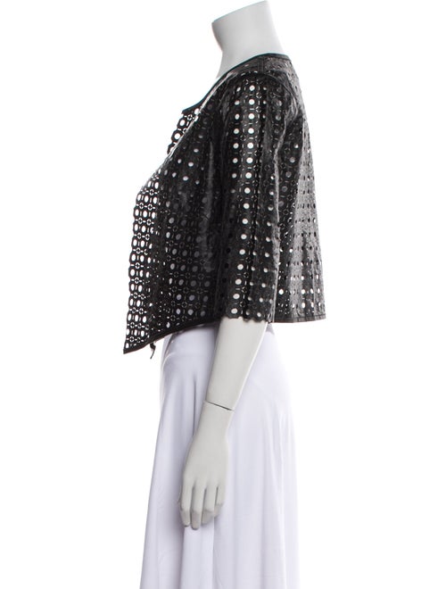 Milly Leather Printed Evening Jacket
