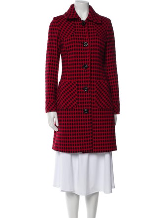 Milly Virgin Wool Houndstooth Print Coat