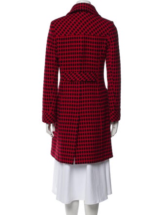 Milly Virgin Wool Houndstooth Print Coat