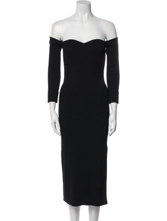 Milly Off-The-Shoulder Midi Length Dress