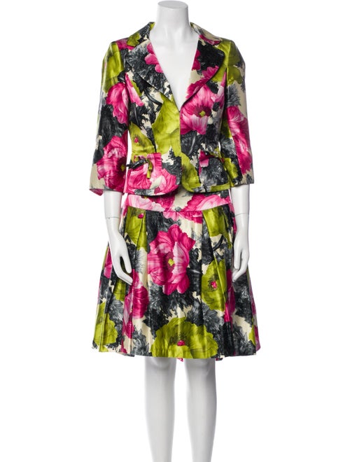 Milly Silk Printed Skirt Suit