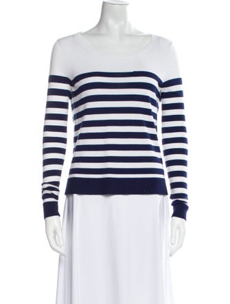 Milly Striped Bateau Neckline Sweater