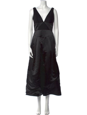 Milly Silk Plunge Neckline Jumpsuit