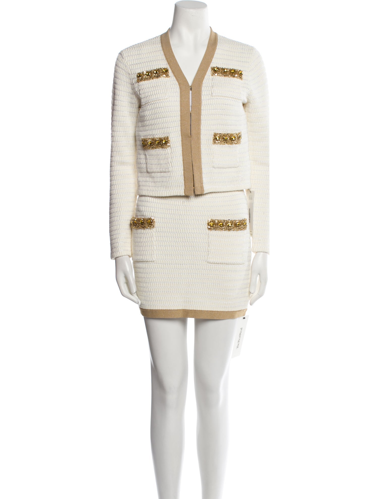 Milly Crystal Embellishments Skirt Suit