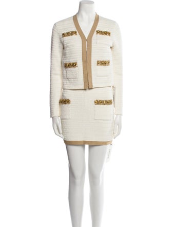 Milly Crystal Embellishments Skirt Suit