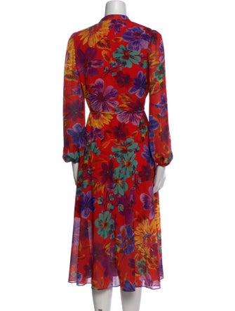 Milly Floral Print Midi Length Dress