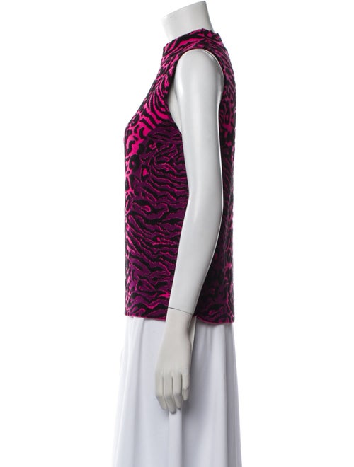 Milly Animal Print Mock Neck Sweater