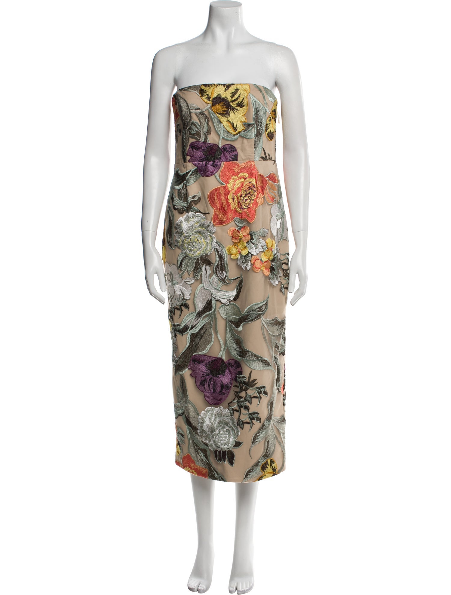Milly Floral Print Midi Length Dress
