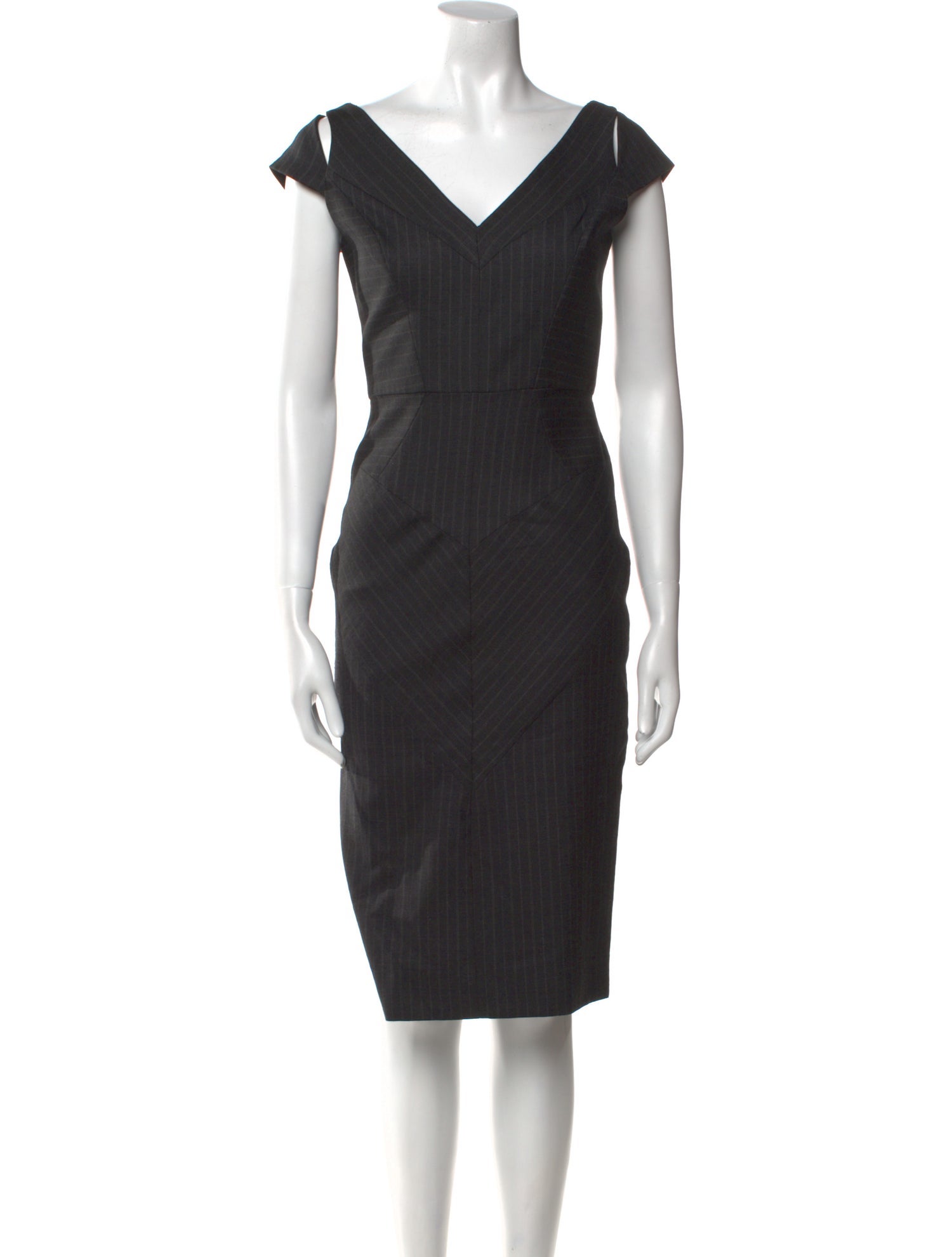 Milly Virgin Wool Midi Length Dress