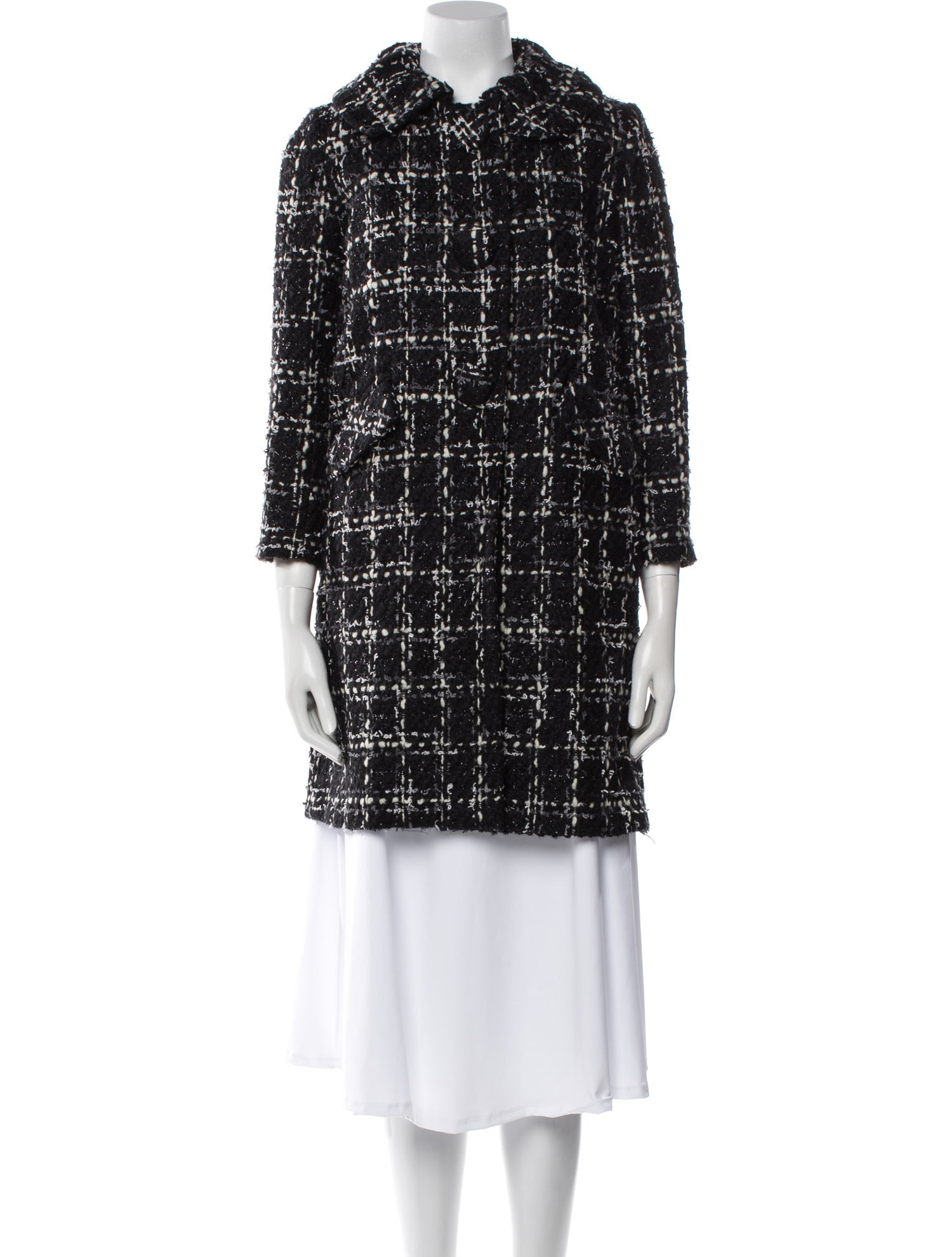 Milly Wool Tweed Pattern Coat