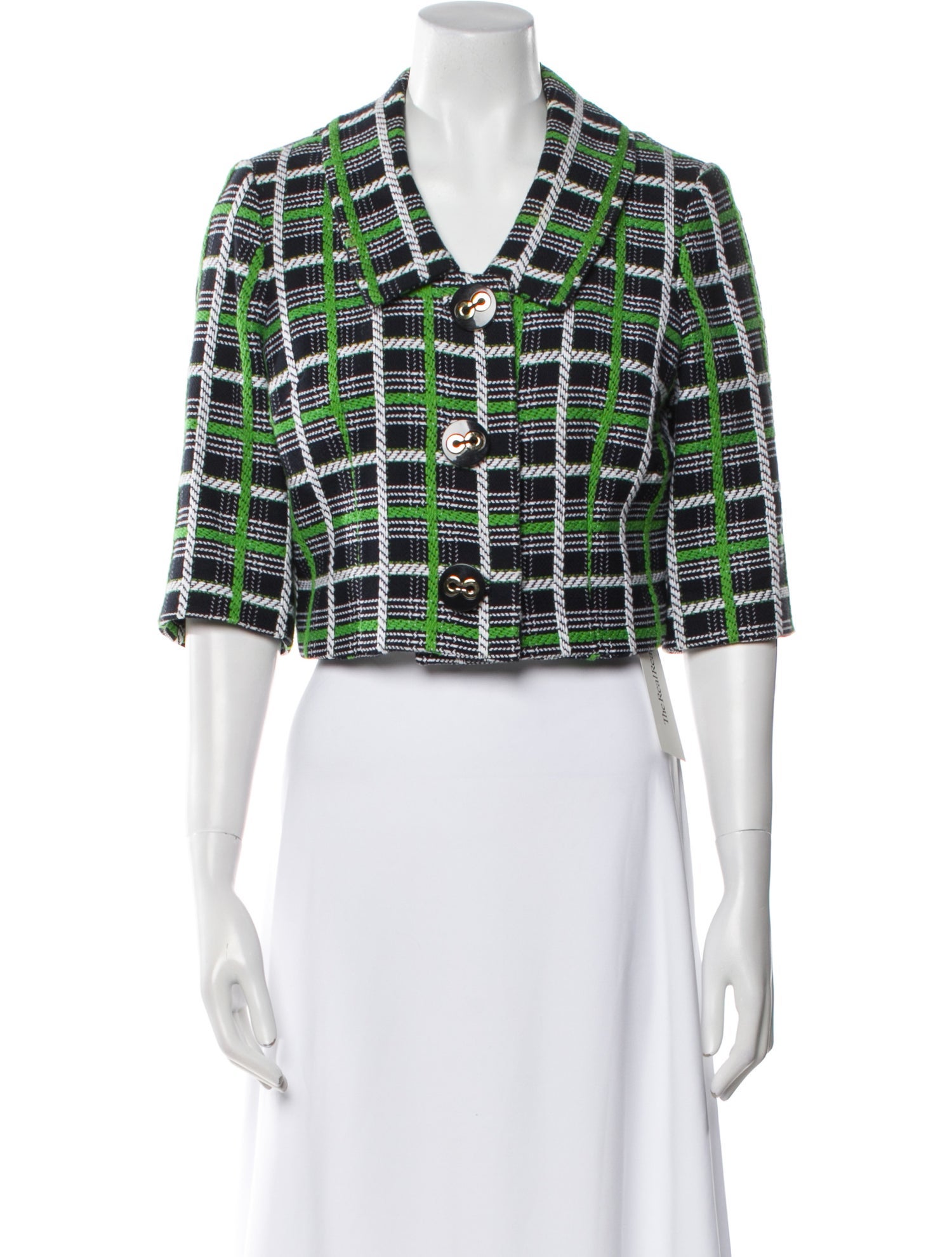 Milly Plaid Print Evening Jacket