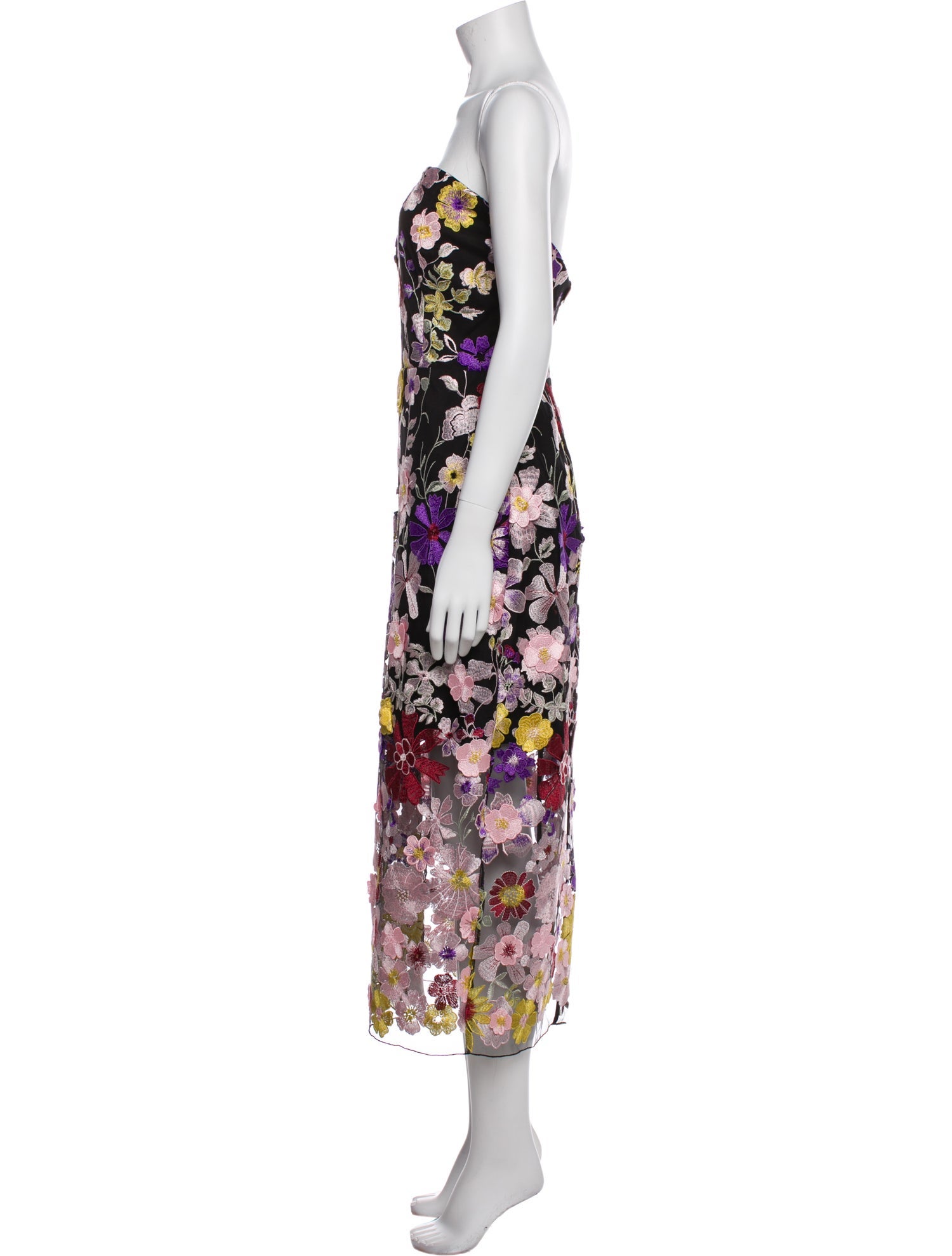 Milly Floral Print Midi Length Dress