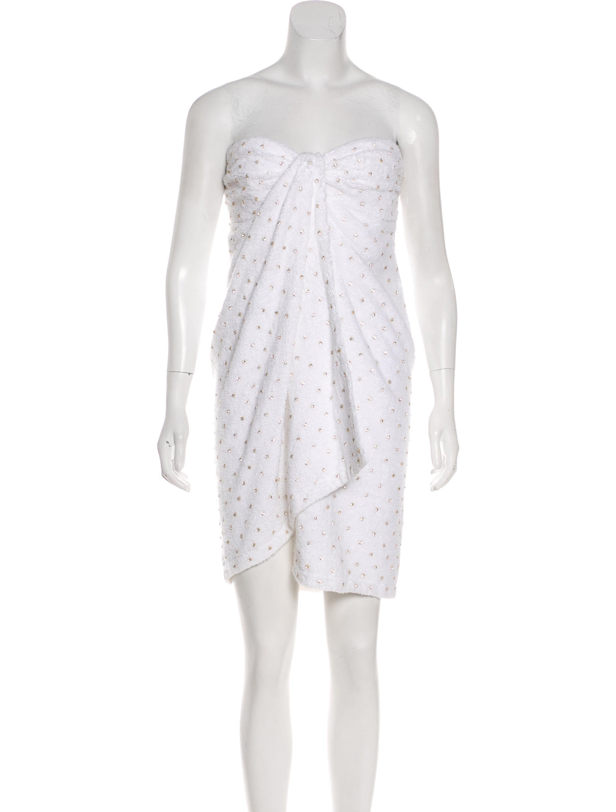 ワンピース MOSCHINO COUTURE Woman Dress White 04140445 1001 Moschino Couture White Printed Viscose Sheath Mini Women's